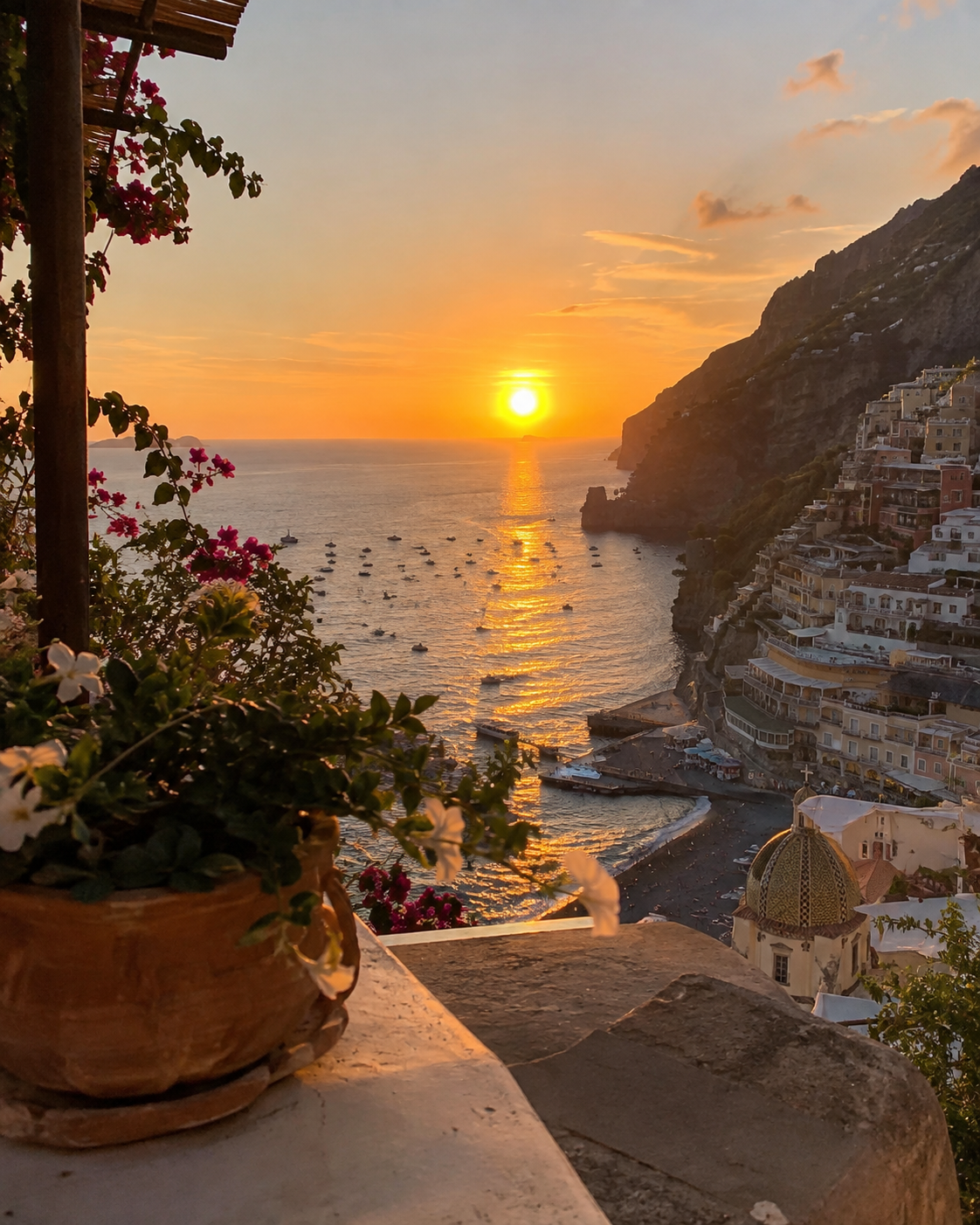 Atardecer en la costa italiana